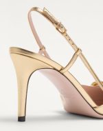 VLOGO SIGNATURE SLINGBACK PUMP IN LAMINATED NAPPA LEATHER 80MM - Image 8